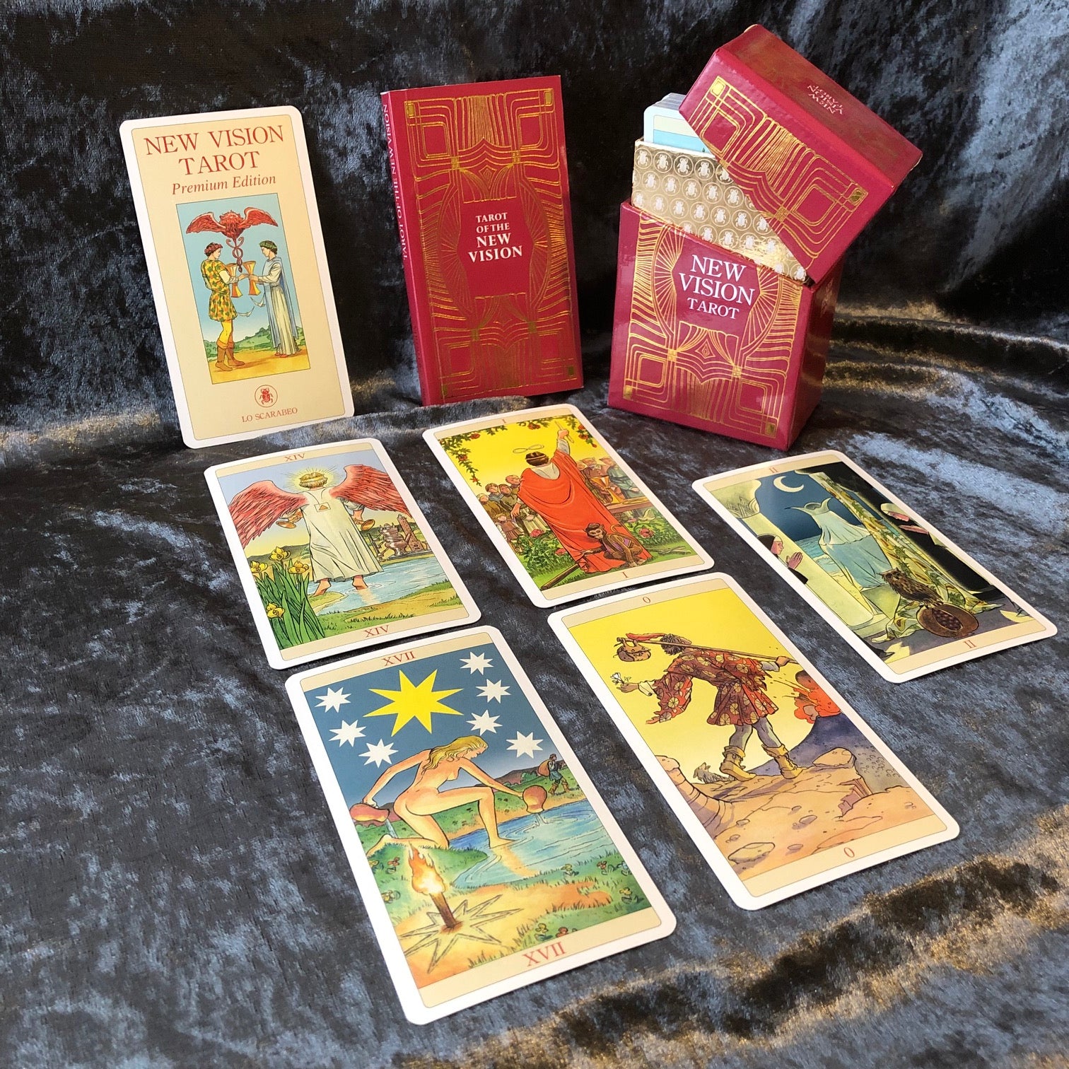 Premium Edition of New Vision Tarot deck with artistic embellishments